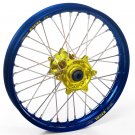 Haan Wheels, Komplett Hjul, 1,60, 21", FRAM, BLÅ GUL, Suzuki 05-22 RM-Z450, 07-22 RM-Z250