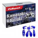 Rtech, Plastkit KLX 110 och Fiddy Midsize Blå, Kawasaki 03-09 KLX 110, Suzuki 03-09 DRZ 110