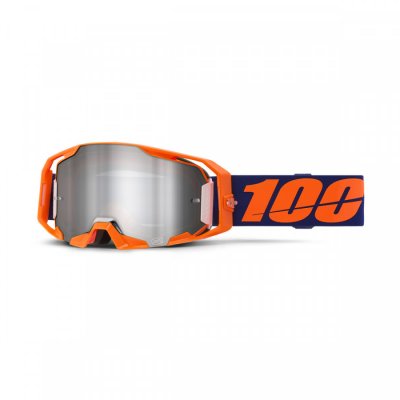 100%, ARMATIC GLASÖGON NEON ORANGE - MIRROR SILVER FLASH LENS