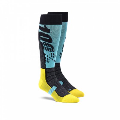 100%, HI SIDE PERFORMANCE MOTO SOCKS, VUXEN, CYAN