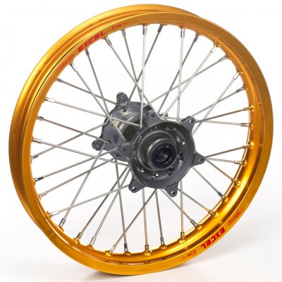 Haan Wheels, Komplett Hjul, 1,60, 14", BAK, GULD GRÅ, Kawasaki 01-24 KX85, 97-00 KX80