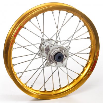 Haan Wheels, Komplett Hjul, 1,60, 21", FRAM, GULD SILVER, Kawasaki 95-05 KX250, 04-05 KX250F, 95-05 KX125, Suzuki 04-06 RM-Z250
