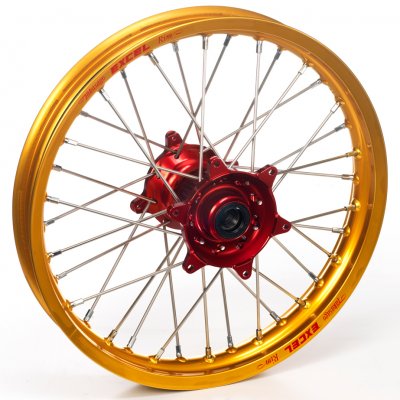 Haan Wheels, Komplett Hjul, 1,60, 21", FRAM, GULD RÖD, Kawasaki 95-05 KX250, 04-05 KX250F, 95-05 KX125, Suzuki 04-06 RM-Z250