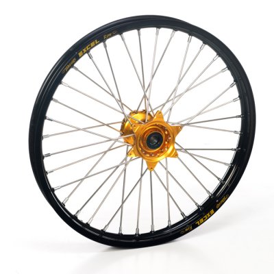Haan Wheels, Komplett Hjul, 1,60, 21", FRAM, SVART GULD, Kawasaki 95-05 KX250, 04-05 KX250F, 95-05 KX125, Suzuki 04-06 RM-Z250