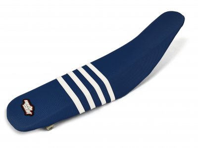 Moto Seat, Sadelöverdrag Stripes, VIT BLÅ, Husqvarna 14-17 TC 85 (17/14)/TC 85 (19/16)