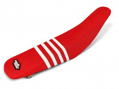 Moto Seat, Sadelöverdrag Stripes, VIT RÖD, Honda 13-16 CRF450R, 14-17 CRF250R