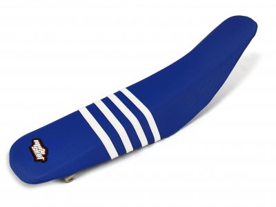 Moto Seat, Sadelöverdrag Stripes, VIT BLÅ, Yamaha 02-21 YZ85
