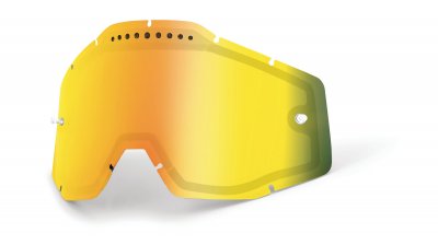 100%, Lens Vented Dual Mirror / Smoke Anti-Fog, GULD