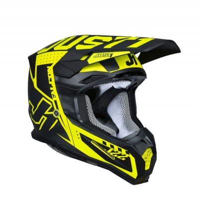 Crosshjälm Just1 J-22 F Falcon Titanium/Svart/Fluo Gu