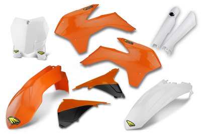 Cycra, Body Kit Komplett, ORANGE VIT, KTM 13-15 450 SX-F, 13-16 250 SX, 13-15 250 SX-F, 13-15 350 SX-F, 13-15 125 SX/150 SX