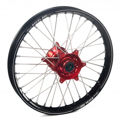 Haan Wheels, Komplett Hjul A60, 2,15, 18", BAK, SVART RÖD, KTM 24-27 450 EXC-F, 23-27 450 SX-F, 24-25 250 EXC/150 EXC, 24 250 EX