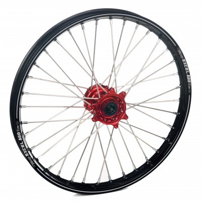 Haan Wheels, Komplett Hjul A60, 1,60, 21", FRAM, SVART RÖD, DUCATI 26-27 DESMO450 MX