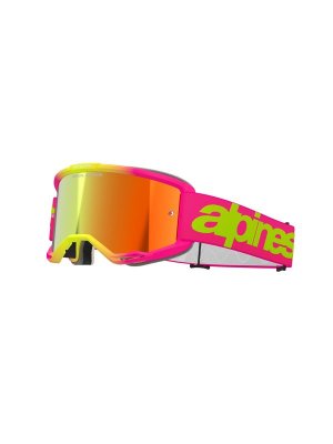 Alpinestars Goggle Vision 5 WORDMARK Rosa/Fluo Gul/Spegel Röd