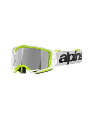 Alpinestars Goggle Vision 8 WORDMARK Vit/Gul Fluo/Spegel Silver
