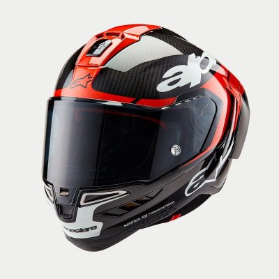 Alpinestars Hjälm Supertech R10 Element Svart/Carb/Fluo Röd/Vit