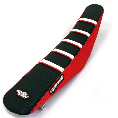 Moto Seat, Ribbat Överdrag, SVART VIT RÖD, Honda 17-20 CRF450R, 18-19 CRF450RX, 17 CRF-RX 450, 18-20 CRF250R, 19 CRF250X