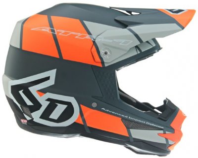 Crosshjälm 6D ATR-1 Shear Helmet, Orange/Grey/Black
