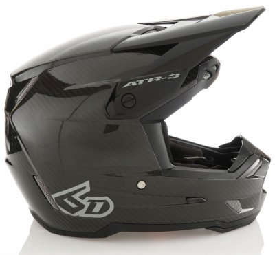 Crosshjälm 6D ATR-3 Solid Helmet FIM, Gloss Black