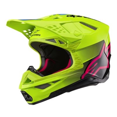 Crosshjälm Alpinestars Hjälm S-M10 2206 Unite Gul Fluo/Rosa