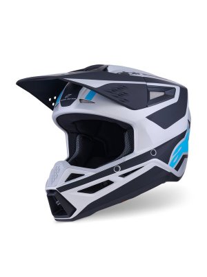 CROSSHJÄLM Alpinestars S-M3 Heat Silver/Blå/Svart