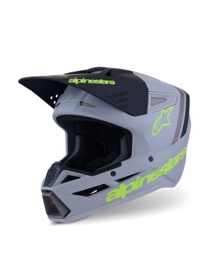 CROSSHJÄLM Alpinestars S-M3 Radium Grå/Svart/Fluo Gul