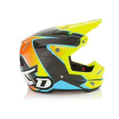 Crosshjälm ATR-3 2025 Wave Gloss Helmet, Cyan Neon Orange Yellow