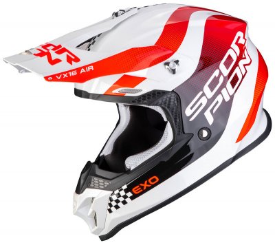 Crosshjälm SCORPION MX VX-16 AIR Soul vit/röd