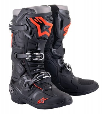 Crossstövlar Alpinestars Stövel Tech 10 Svart/Röd Fluo
