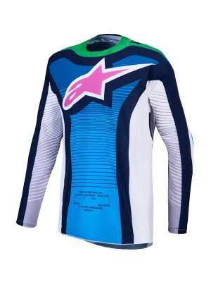 Crosströja Alpinestars 2027 Techstar Maven Vit/Blå/Grön Fluo