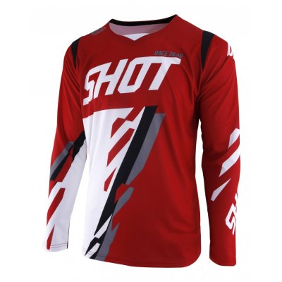 Crosströja SHOT, JERSEY SCORE, VUXEN, RÖD VIT