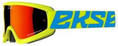 EKS Gox Flat Out Goggle - Flo Yellow / Red Mirror Lens
