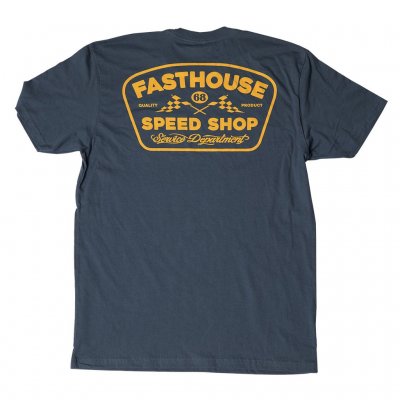 FASTHOUSE, T-SHIRT GREASE MONKEY, BLÅ