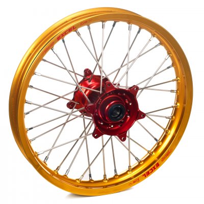 Haan Wheels, Komplett Hjul, 2,15, 19", 2,15, 19", BAK, RÖD GULD, Honda 13-25 CRF450R, 26 CRF450R, 14-26 CRF250R, 19 CRF250X