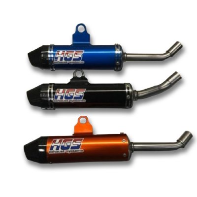 HGS Ljuddämpare svart med kolfiber ända 2T Racing KTM85 2018-, TC85 2018-