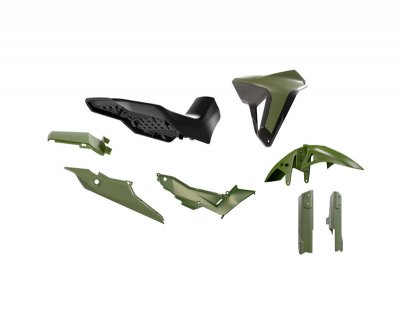 Rtech, Plastkit Revolution, SVART GRÖN, Honda 23-25 XL750 TRANSALP