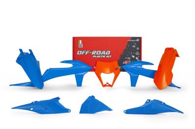 Rtech, Plastkit, ORANGE BLÅ, KTM 20-23 450 EXC-F, 20-22 250 EXC TPI/150 EXC TPI/300 EXC TPI, 23 250 EXC/150 EXC/300 EXC, 20-23 2