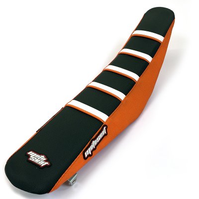 Moto Seat, Ribbat Överdrag Ltd Edt, SVART VIT ORANGE, KTM 18-20 85 SX