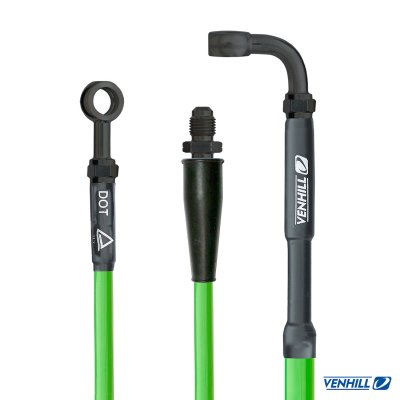 Venhill, Bromsslang, FRAM, GRÖN, Kawasaki 97-03 KX250, 97-03 KX125