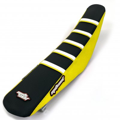 Moto Seat, Ribbat Överdrag Ltd Edt, SVART VIT GUL, Suzuki 10-18 RM-Z250