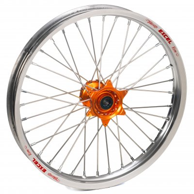Haan Wheels, Komplett Hjul 1,60 19", 1,60, 19", FRAM, SILVER ORANGE, KTM 12-26 85 SX, Husqvarna 20-26 TC 85, 19 TC 85 (17/14), 1