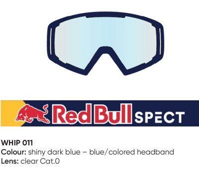 Spect Red Bull Whip MX Goggles Singel lens black/blue clear