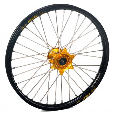 Haan Wheels, Komplett Hjul, 1,60, 14", FRAM, SVART GULD, KTM 25-26 65 SX, Husqvarna 25 TC 65, 26 TC 65, GasGas 25 MC 65